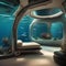 Surreal underwater city with futuristic architecture and marine life3