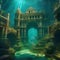 Surreal underwater city, mermaids swimming among ancient ruins, fantasy illustration5