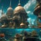 A surreal underwater metropolis with domes and spires, home to a vibrant aquatic civilization2