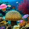 A surreal underwater world with glowing jellyfish and intricate coral formations5, Generative AI
