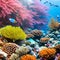 A surreal underwater world with vibrant coral reefs and marine life4, Generative AI