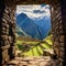 Surreal and vibrant image of the enchanting Sacred Valley and the majestic mountains surrounding Cusco