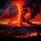 Surreal Volcanic Eruption at Dusk