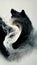 Surreal yin yang philosophical and spiritual illustration background