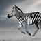 A surreal zebra with a unicorn horn, galloping through a dreamlike savannah in a world of fantasy2, Generative AI