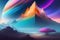 surrealism colors, epic dreamlike fantasy landscape, ultra realistic, floating in a surrealistic sky, AI Generative Illustration