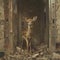 Surrealism decrepit high rise broken elevator doors a curious baby deer amidst rubble ai generated