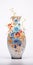 Surrealist Ceramic Vase Art With Floral Pattern And Glitters