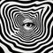 Surrealist Eye With Zebra Stripes: Monochromatic Graphic Design And Absurdist Installations