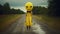 Surrealist Subconsciousness The Eerie Smiley Face Girl On The Gravel Road