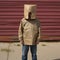 Surrealist Subconsciousness: A Humorous Tableau Of A Man In A Brown Paper Bag