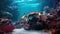 Surrealistic 4k Aquarium Crab Underwater Screenshot With Luminous 3d Objects