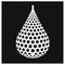 Surrealistic Black And White Pear Icon With Distorted Dots