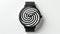 Surrealistic Black And White Spiral Watch With Intense Movement Expression