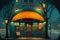 Surrealistic cafe in dreamlike fairytale art nouveau style. Surreal caffeteria in vintage style. Generated AI.