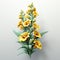 Surrealistic Ceramic Sculpture: 3d Rendering Of Yellow Flower Bouquet
