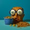 Surrealistic Distortions: Broken Curry With Big Eyes And Blue Glasses