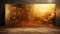 Surrealistic Gold Wall Art Panel With Smokey Background