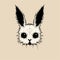 Surrealistic Grotesque Bunny Head Doodle Illustration