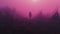 Surrealistic Horror: K Standing In Magenta Fog