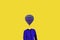 Surrealistic minimal concept. A balloon instead of a human head. Minimalism and surrealism. My idea, design and art work