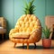 Surrealistic Pineapple Chair: 3d Model With Unreal Engine Rendering