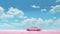 Surrealistic Pink Car In A Cloudy Sky - Nostalgic And Glamorous Wallpaper