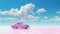 Surrealistic Pink Car In The Desert Wallpaper
