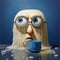 Surrealistic Realism: Broken Soup With Big Eyes And Glasses