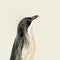 Surrealistic Sepia Penguin: A Minimalistic Indonesian Art Inspired Illustration