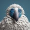 Surrealistic White Cockatoo With Blue Eyes - 3d Rendering