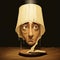 Surrealistic Wooden Lamp On Face: A Melting Pot Of Historical Drama