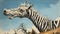 Surrealistic Zebra Painting In The Desert - Inspired By Richard Corben And Jim Mahfood