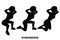 Surrenders. Sport exersice. Silhouettes of woman doing exercise. Workout, training