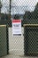 Surrey, Canada - Mar 29, 2020: Outdoor sports area closure notice during Coronavirus Covid-19 pandemic