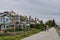 SURREY, CANADA - October 27, 2018: Crescent Beach Pier Blackie Spit park area at Boundary bay.