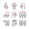 Surrogacy line icons set. Vector signs for web graphics