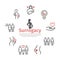 Surrogacy line icons set. Vector signs for web graphics