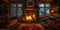 Surround Yourself in the Cozy Glow of Flickering Flames in a Rustic Cabin Setting. Concept Cozy Lighting, Flickering Flames,