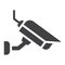 Surveilance camera solid icon, security and cctv