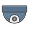 Surveillance camera colorful line icon, cctv