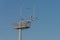 Surveillance cameras and antennas on a steel pole, Germany