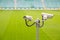 Surveillance cameras controlling sport pitch