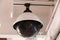 Surveillance cameras and a loudspeaker on the bulkhead of the modern cruise ship\'s hull