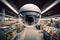 Surveillance Perspective Close-Up of a Security Camera\\\'s Lens Reflecting Supermarket Panorama. created with Generative AI