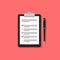 Survey checklist flat design illustration