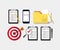 Survey, checklist and folder icon set