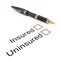 Survey Concept. Insured or Uninsured Checklist with Golden Fount