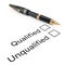 Survey Concept. Qualified or Unqualified Checklist with Golden F