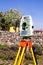 Survey Instrument geodetic device, total station set in the field